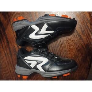 New Ringor Softball Indoor/Turf Cleats‎ with Pitching Toe, Black US Size 9 1/2